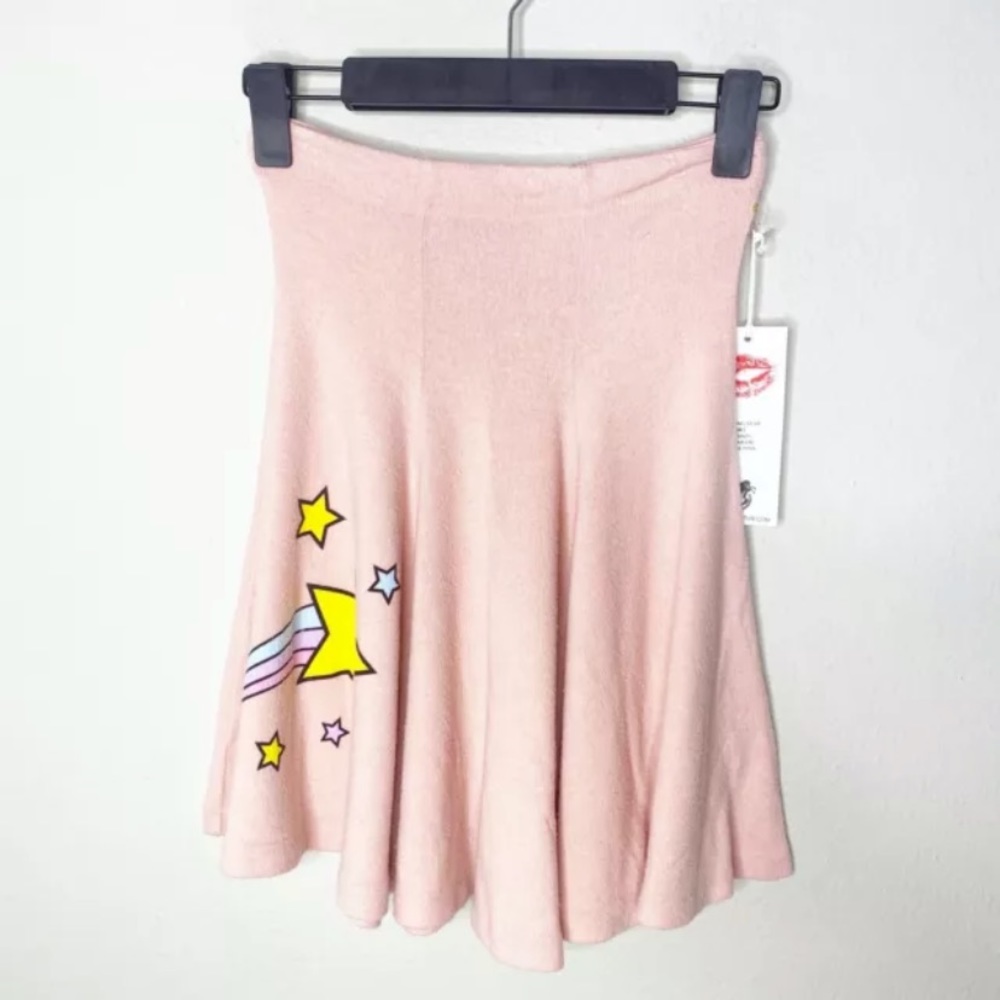 Wildfox Couture Pink Shooting Star Skater Skirt